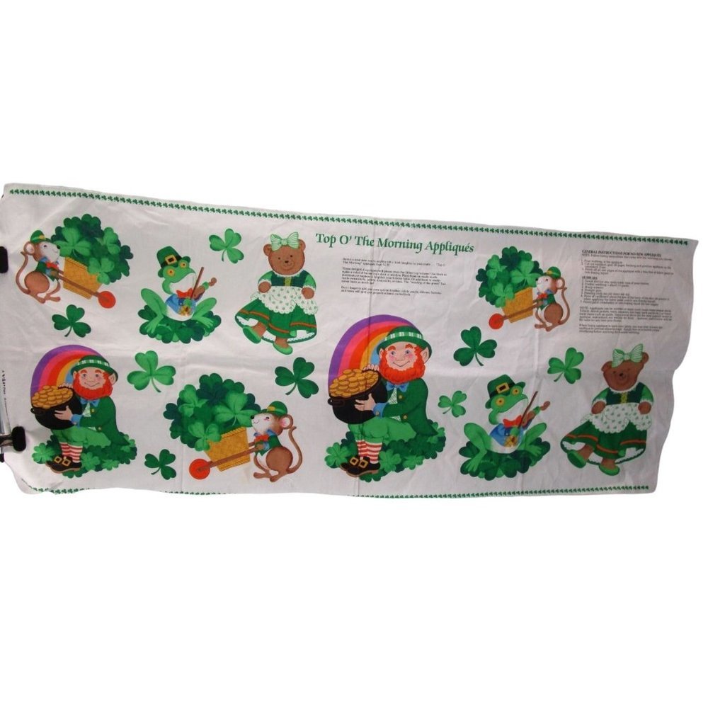 Vintage VIP Irish St Patricks Day Applique Panel Set Uncut With Instructions